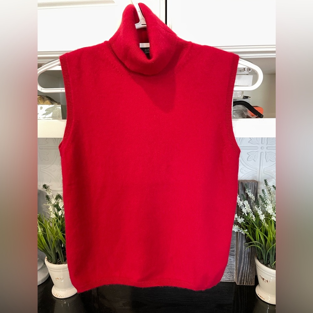 VINTAGE PRADA Red Cashmere Sweater, Sleeveless